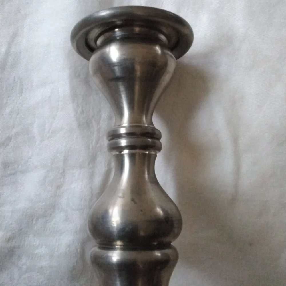 9” Pewter Candlestick Holders, set of 2